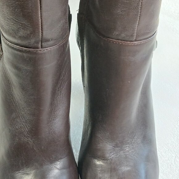 Gianni Bini Dark Brown Leather Knee High Stiletto Boots Women's 8 18¾" Shaft VG - Picture 13 of 15